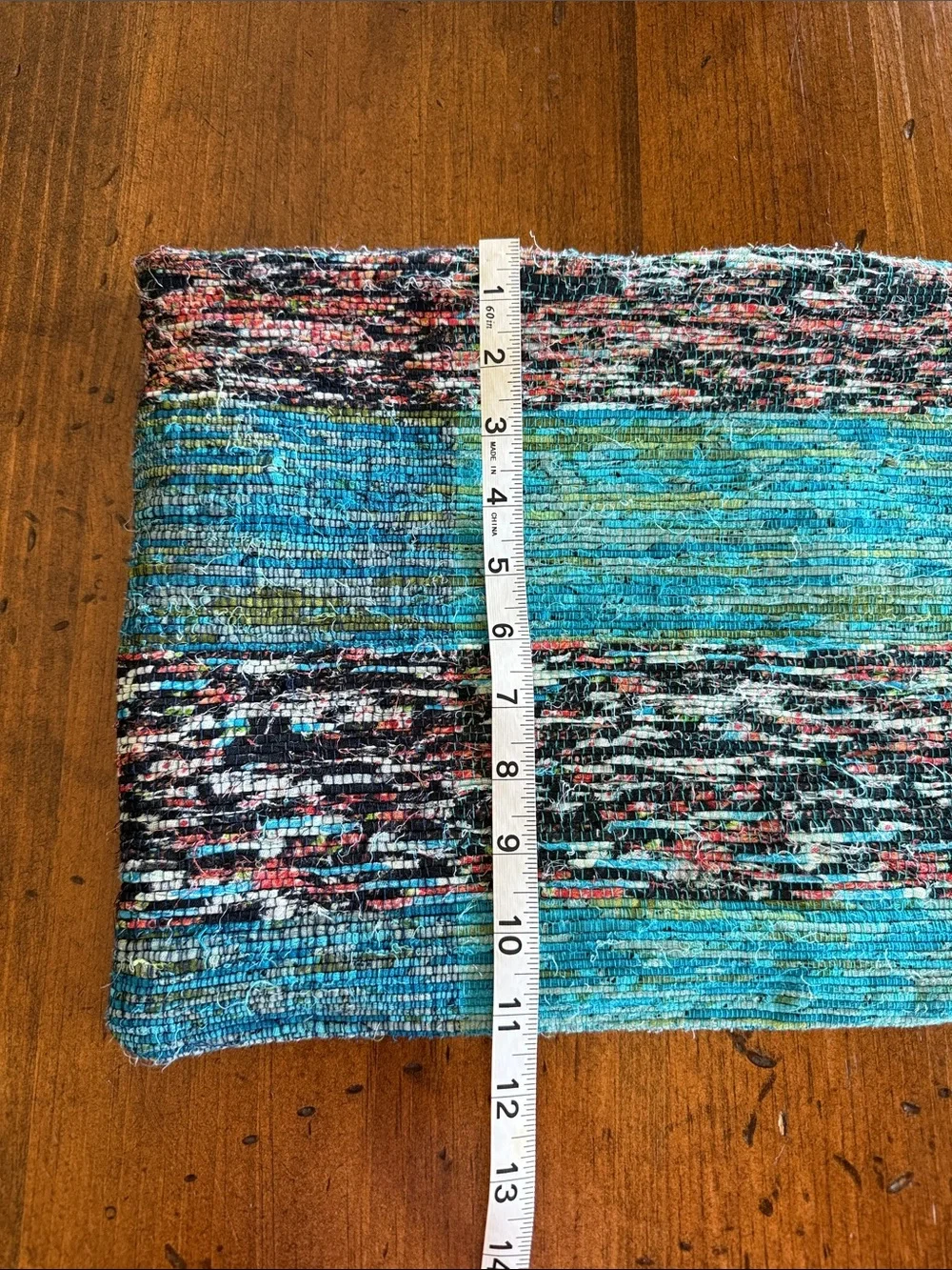 Crate&Barrel Turquoise Multicolor Woven Pillow